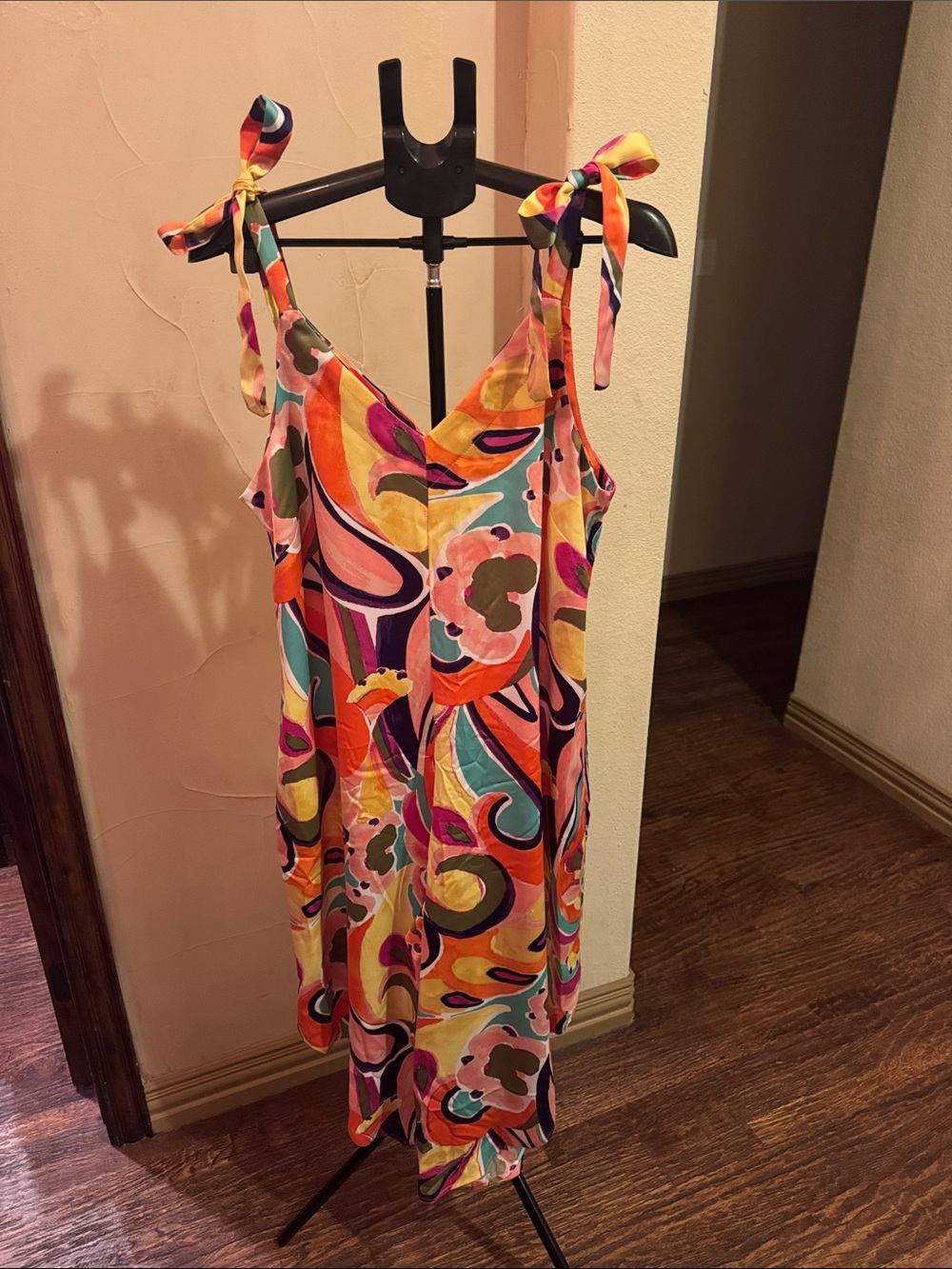 MSK Multicolor Abstract Tie-Shoulder Jumpsuit